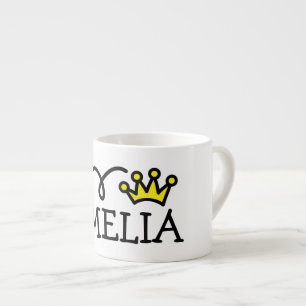 Personalised small kid's mug with princess crown