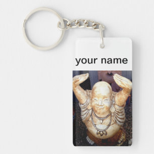 personalised smiling buddha keychain