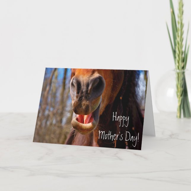 Personalised Smiling Horse Mother's Day Card (Front)