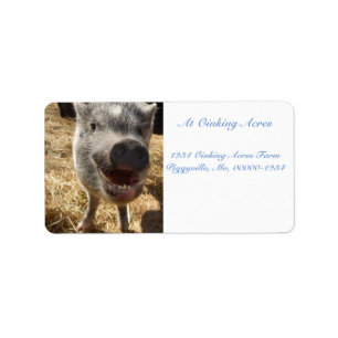 Personalised Smiling Mini Pig Address Labels