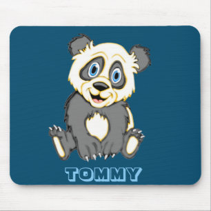 Personalised Smiling Panda Bear Mouse Pad