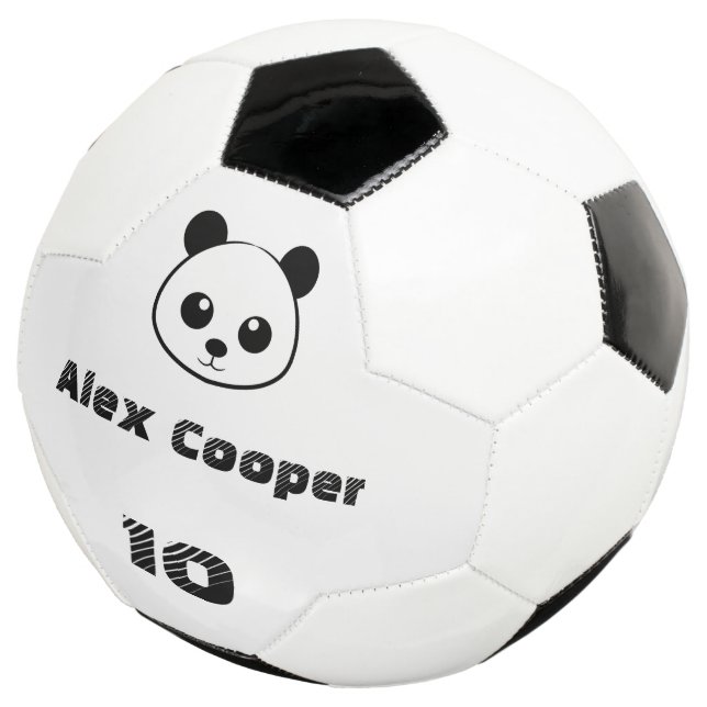 Personalised Smiling Panda Soccer Ball – Custom  (Three Quarter)