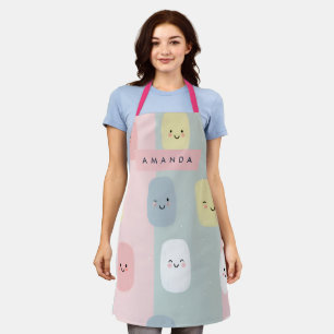 Personalised Smiling Pastel Sweets Kawaii Apron