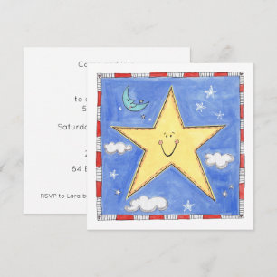 Personalised Smiling Star Birthday Invitation