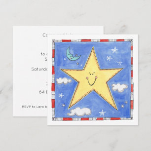 Personalised Smiling Star Birthday Invitation