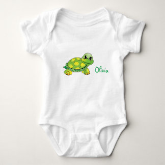 Personalised smiling turtle baby bodysuit