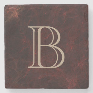 Personalised Smoke and Fire Abstract Design Stone Coaster