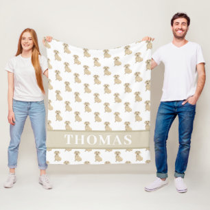 Personalised Smooth Cream Dachshund Fleece Blanket