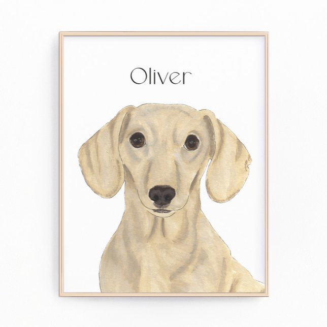 Personalised Smooth Red Dachshund Art Photo Print (Creator Uploaded)