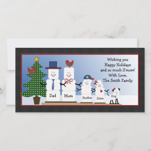 Personalised Smores Family Christmas Card S'mores