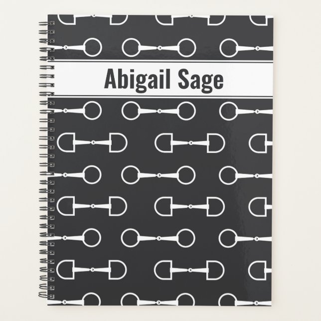 Personalised Snaffle Bits Grey and White Horse Planner (Front)