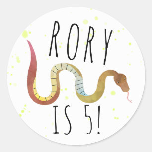 Personalised Snake Birthday Party Stickers