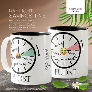 Personalised Snarky Daylight Savings Time Two-Tone Coffee Mug