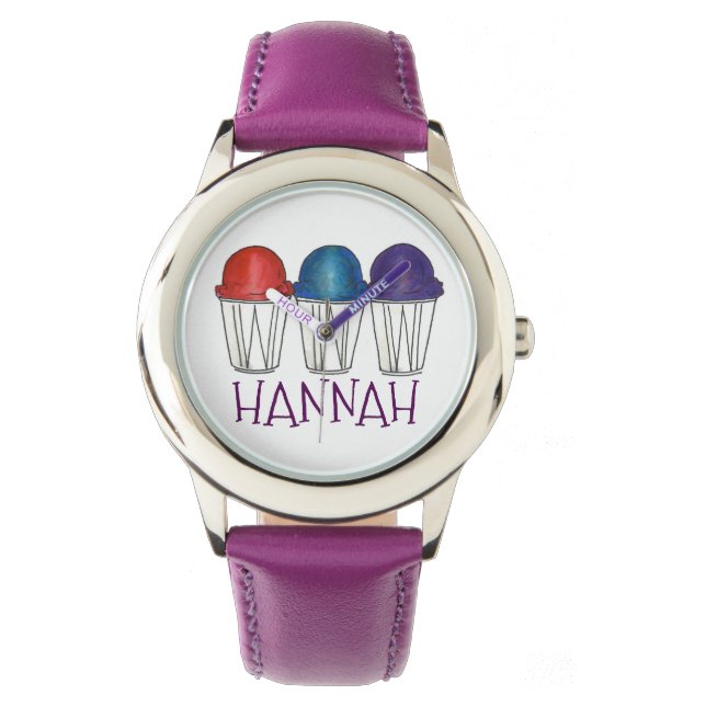 Personalised Snocone Italian Shaved Ice Snow Cone Watch (Front)