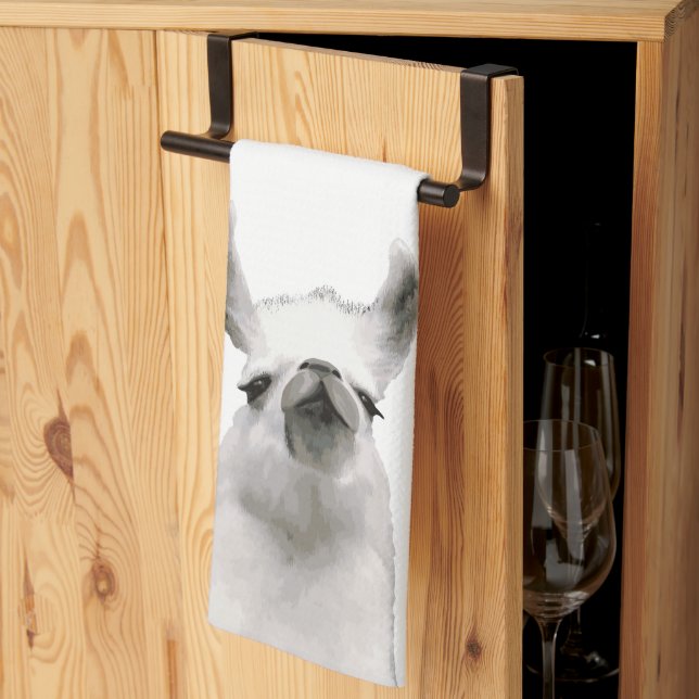 Personalised Snooty Snobby Llama Tea Towel (Thirds Fold)