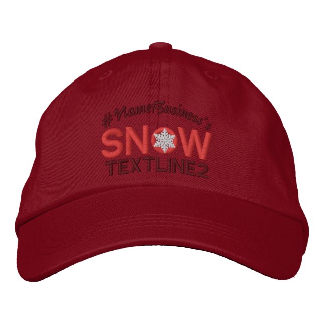 Personalised Snow Embroidered Lovers Red Hat (Front)