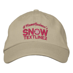 Personalised Snow Embroidered Snowflake Girly Pink Hat
