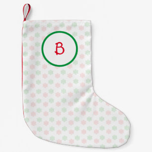 Personalised snow flake small christmas stocking
