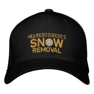 Personalised Snow Removal Golden Snowflake Embroidered Hat