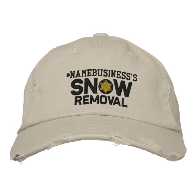 Personalised Snow Removal Snowflake Military Style Embroidered Hat (Front)