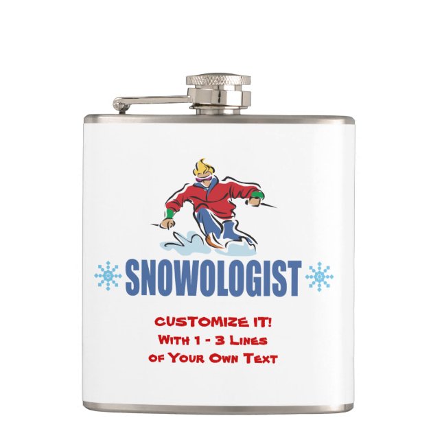 Personalised Snow Skiing Hip Flask (Front)