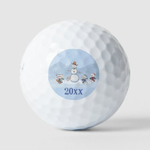 Personalised Snowball Fight Custom Snowman Animals Golf Balls