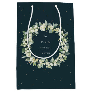 Personalised Snowberry+Eucalyptus Christmas Medium Gift Bag