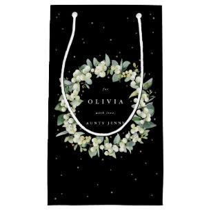 Personalised Snowberry+Eucalyptus Christmas Small Gift Bag