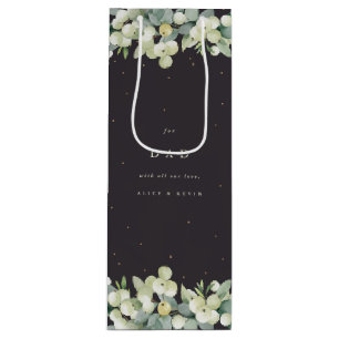 Personalised Snowberry+Eucalyptus Christmas Wine Gift Bag