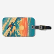 Personalised Snowboard Mountain Sunset Custom Name