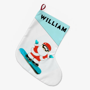 Personalised Snowboarding Gift Large Christmas Stocking