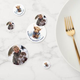 Personalised Snowboarding Highland Cow Confetti