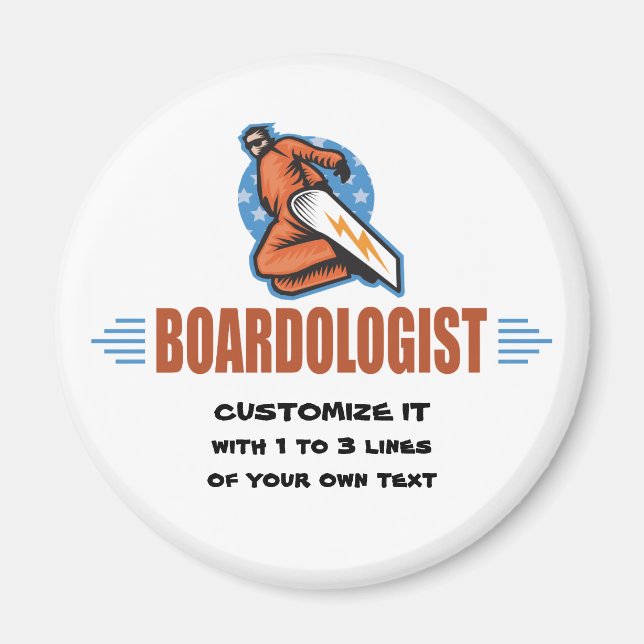 Personalised Snowboarding Magnet (Front)