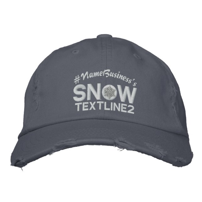 Personalised Snowflake 2 lines Embroidery Embroidered Hat (Front)
