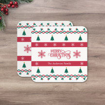 Personalised Snowflake and Christmas Tree Coasters