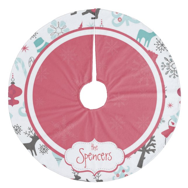 Personalised Snowflake Christmas Tree Skirt (Front)