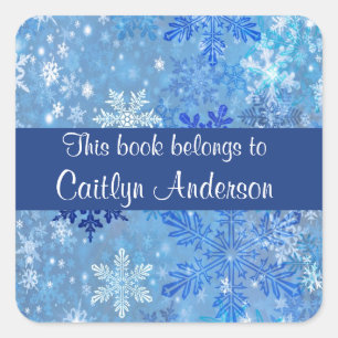 Personalised Snowflakes Bookplate Sticker