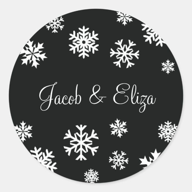 Personalised Snowflakes Envelope Sticker Seal (Front)