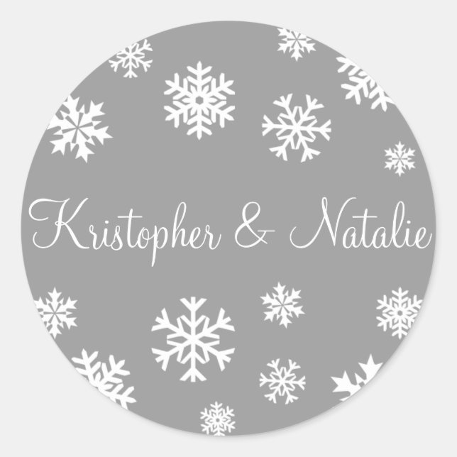 Personalised Snowflakes Envelope Sticker Seal (Front)