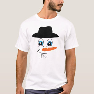 Personalised Snowman Black Hat with Custom Name  T-Shirt