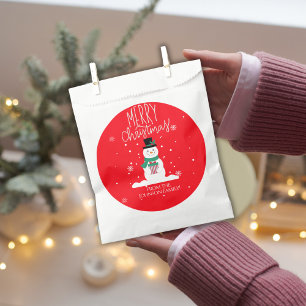 Personalised Snowman Christmas Favour Bags