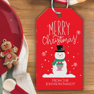 Personalised Snowman Christmas Gift Tag