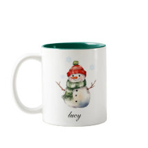 Personalised Snowman Christmas Mug