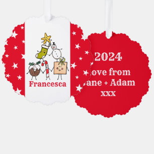 Personalised Snowman Christmas Tree Decoration Card