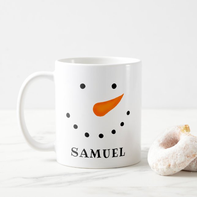 Personalised Snowman Coffee Mug (With Donut)