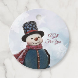 Personalised Snowman Favour Tags