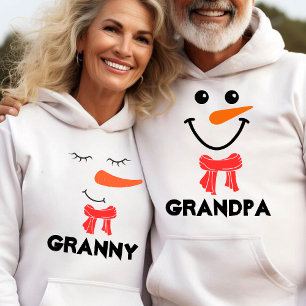 Personalised Snowman "GRANdPA" Matching Family  Hoodie