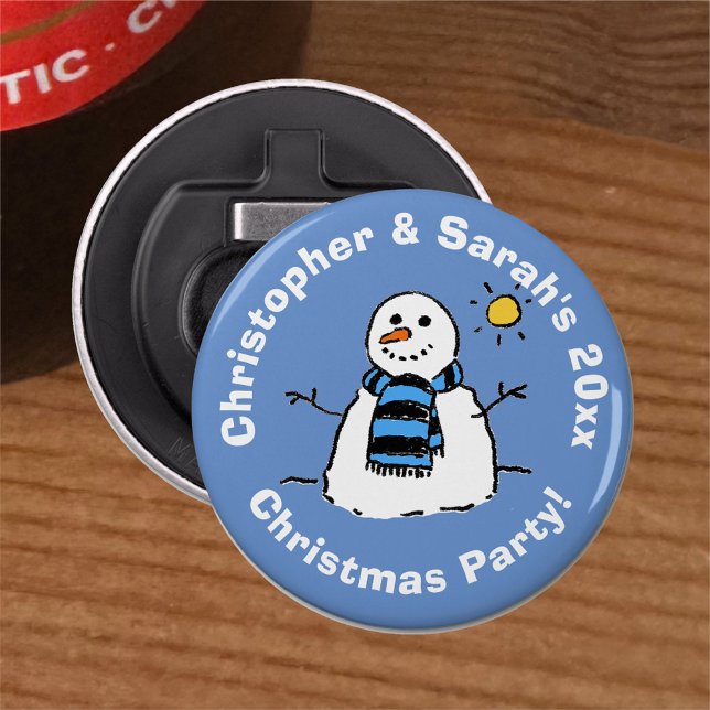 Personalised Snowman Image Christmas Party Bottle Opener (Creator Uploaded)
