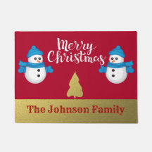 Personalised Snowman Merry Christmas Welcome