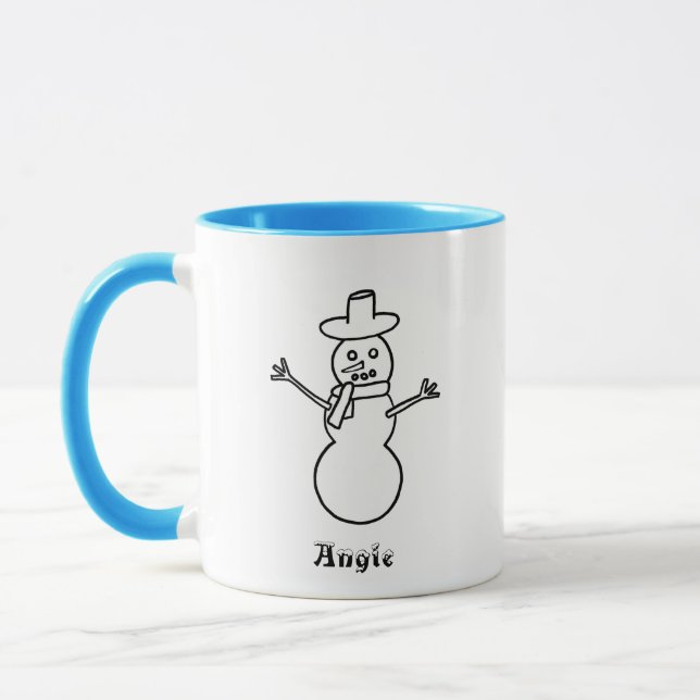 Personalised snowman mugs for the holidays (Left)